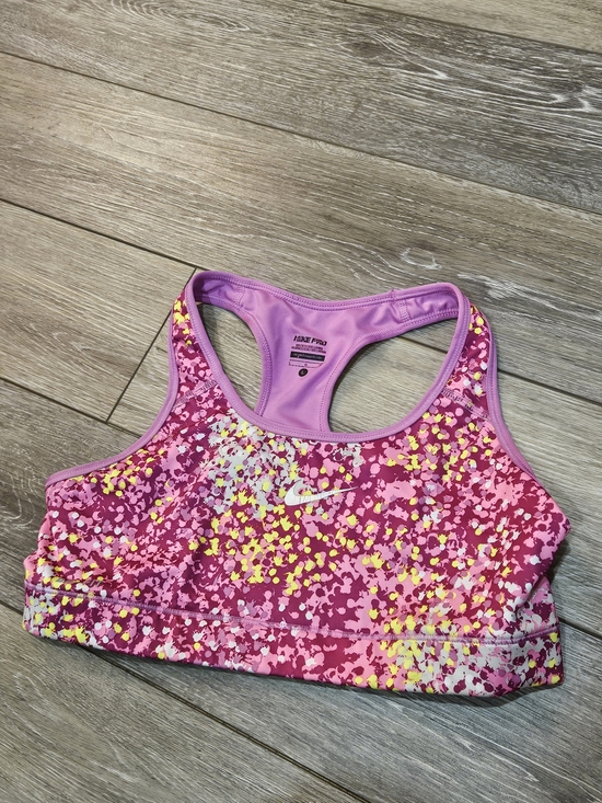 Nike Other - Nike Pink Multicolor Splatter Racerback Sports Bra Size Large